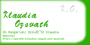 klaudia ozsvath business card